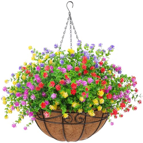 12pcs Artificial Hanging Flowers with Basket Y1380