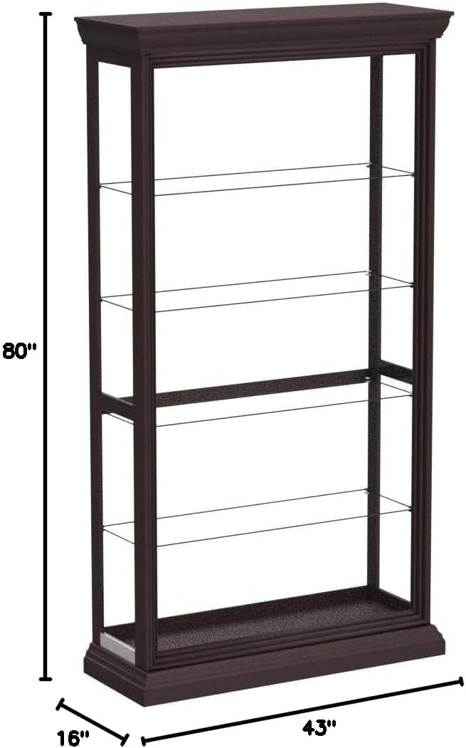 Two Way Sliding Door Curio, 43 by 16 by 80-Inch B9577