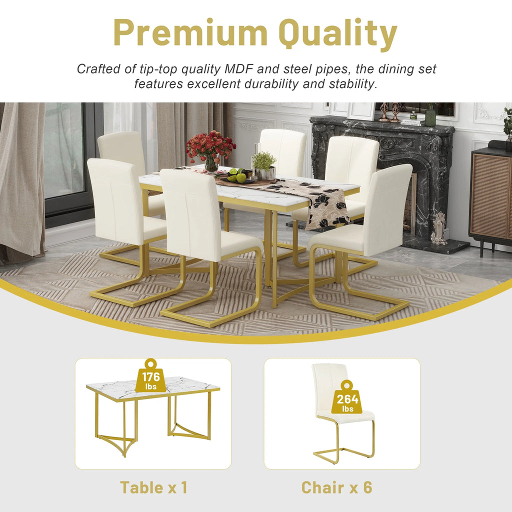 7-Piece Modern Dining Table Set J439