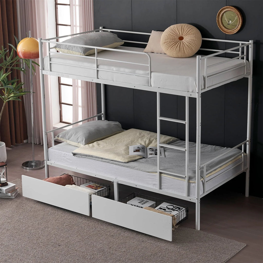 Twin over Twin Steel Bunk Beds V9523