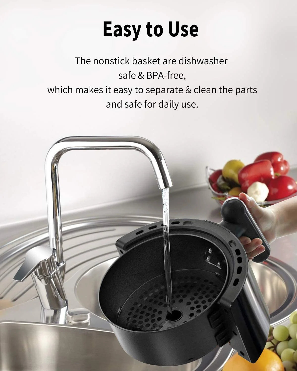 Black 1500W Electric Air Fryer Z271689