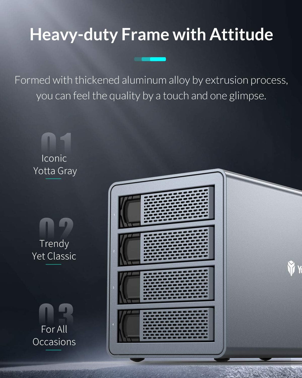 4 Bay Hard Drive Enclosure Aluminum Alloy USB3.0 to SATA3.0 External HDD SSD Storage Enclosure X7312