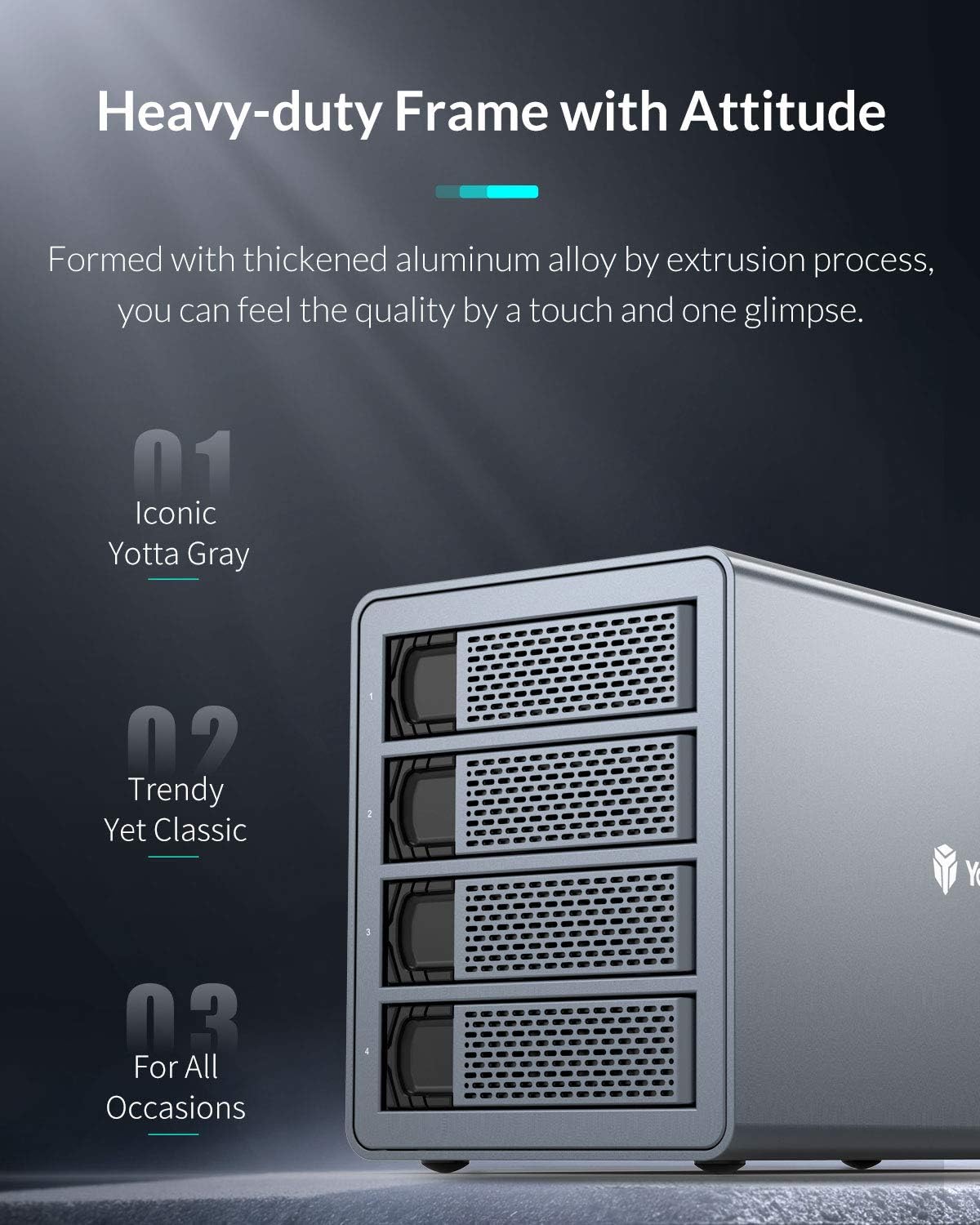4 Bay Hard Drive Enclosure Aluminum Alloy USB3.0 to SATA3.0 External HDD SSD Storage Enclosure X7312