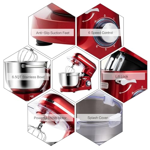 6.5-QT 660W 6-Speed Tilt-Head Stand Mixer Q93947