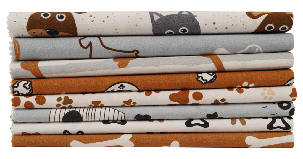 8 Pc 100% Cotton Pre-Cut Quilting Fabric Q1356