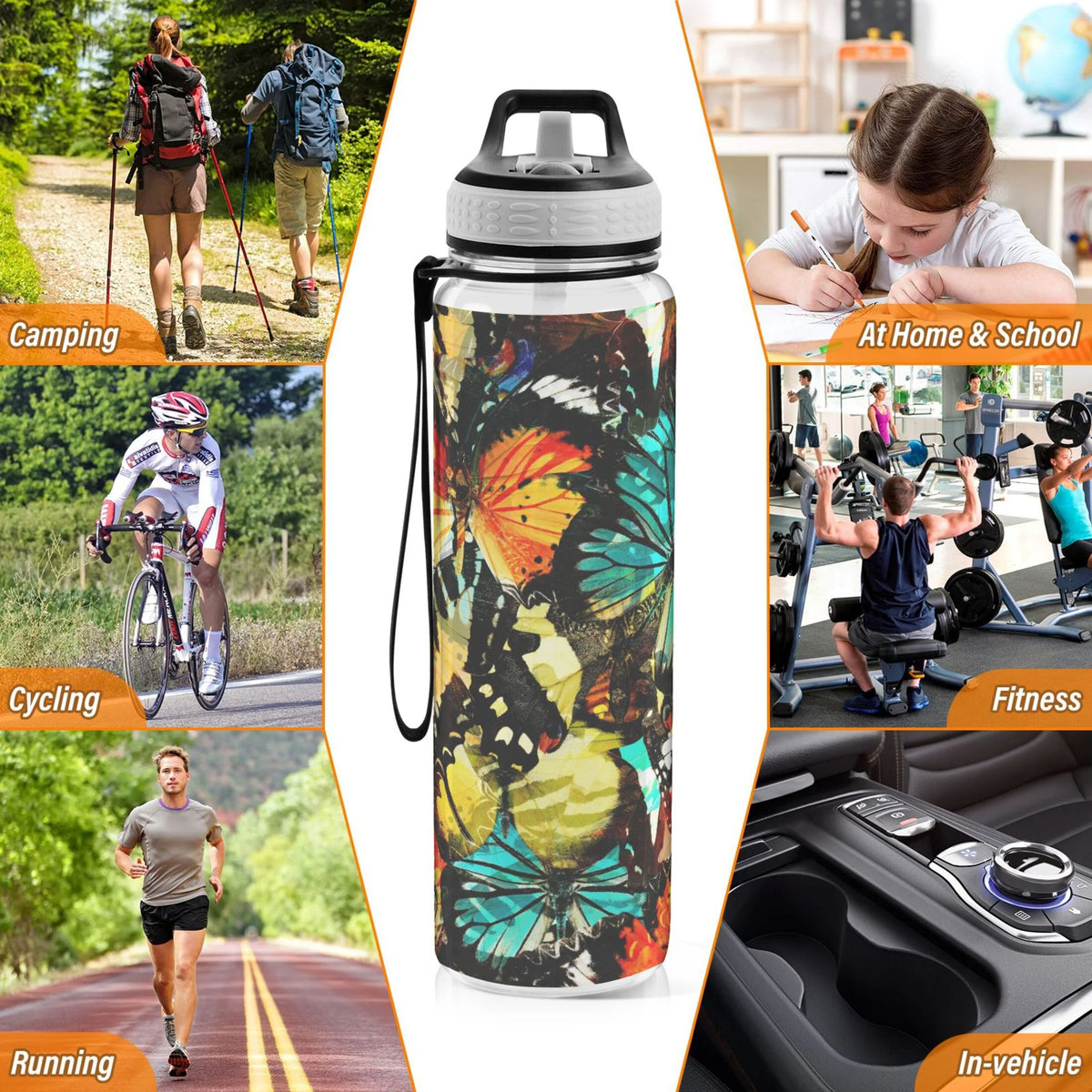 32oz Tritan Leakproof Water Bottle with Straw C490