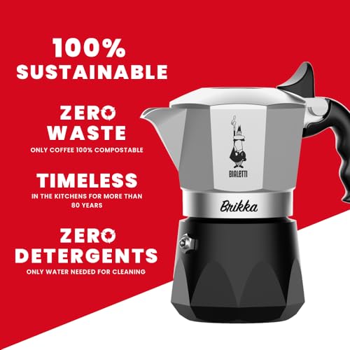 2 Cups 3.4 Oz Aluminum Black Stovetop Coffee Maker U905308