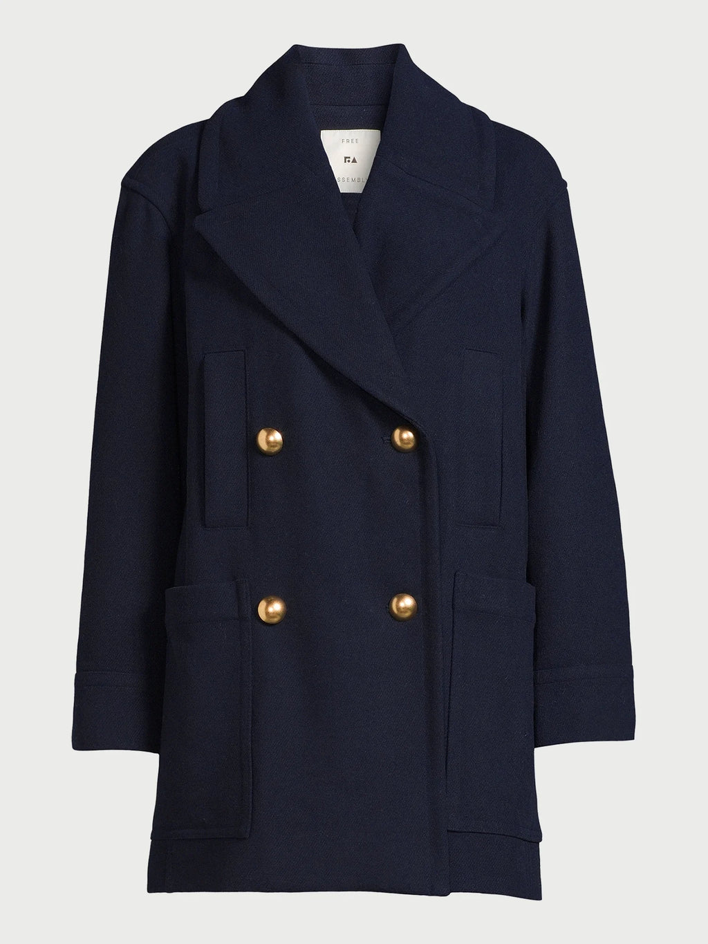 Wool-Blend Peacoat with Patch Pockets P226631