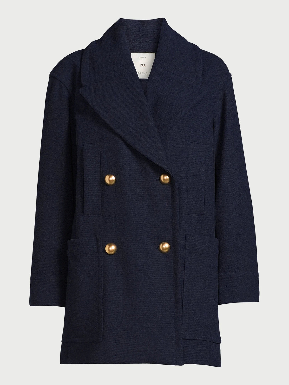 Wool-Blend Peacoat with Patch Pockets P226631