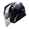 Medium Blue Motorcycle Open Face Helmet with Sun Visor A256