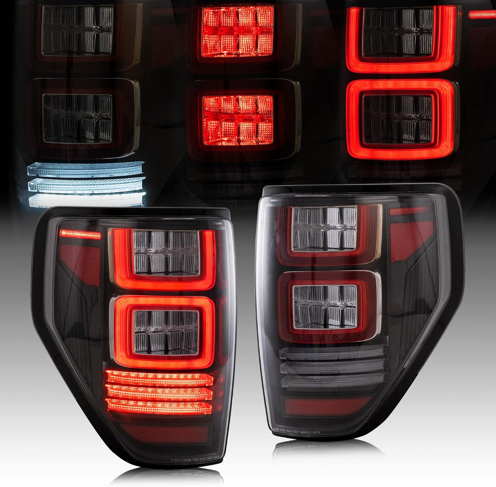 Smoked Tail Lights with Red Turn Signal Light Assembly M705