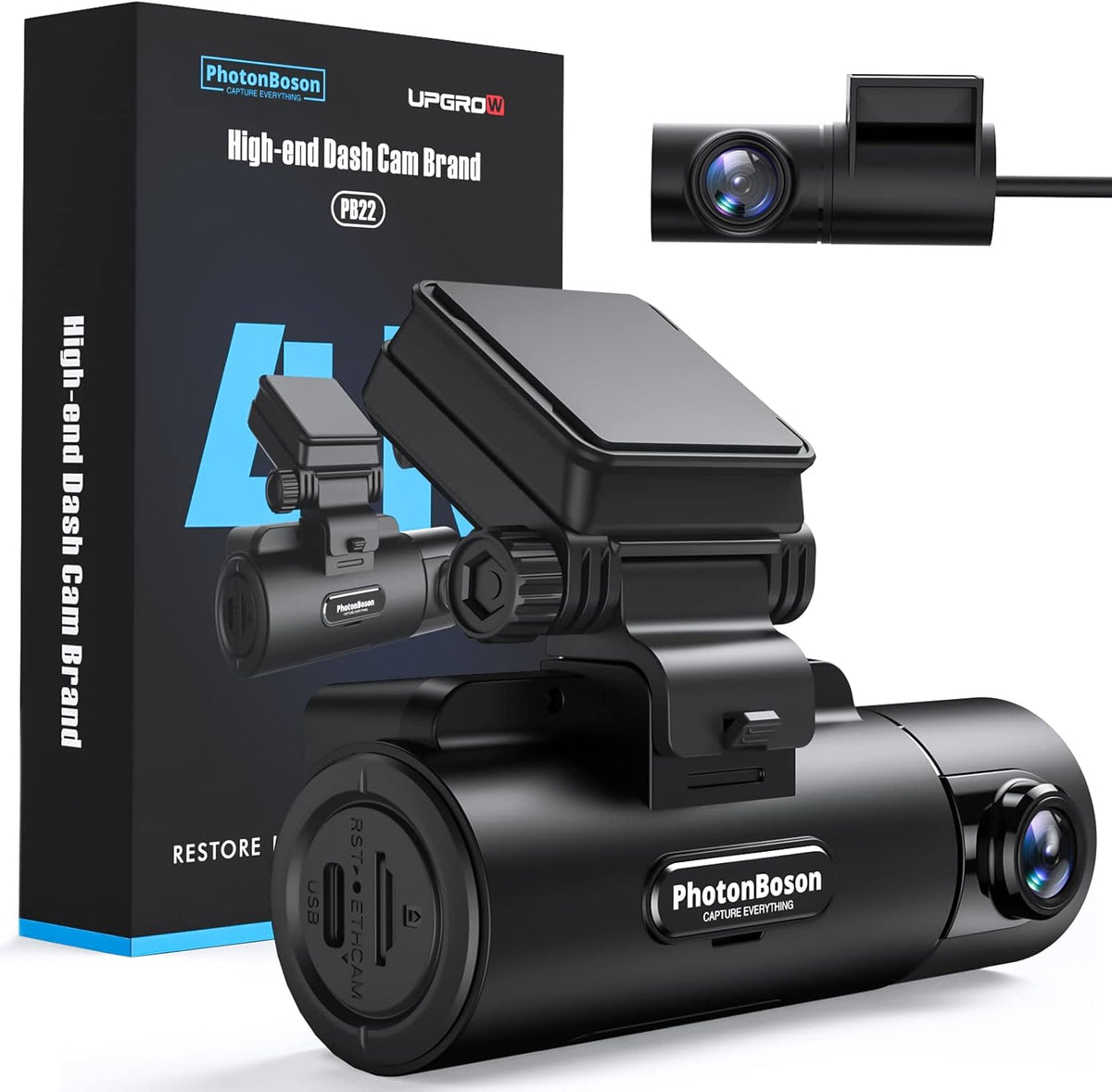 Dual Dash Camera with Front 4K Camera and Rear 2K Ethernet Camera P5459