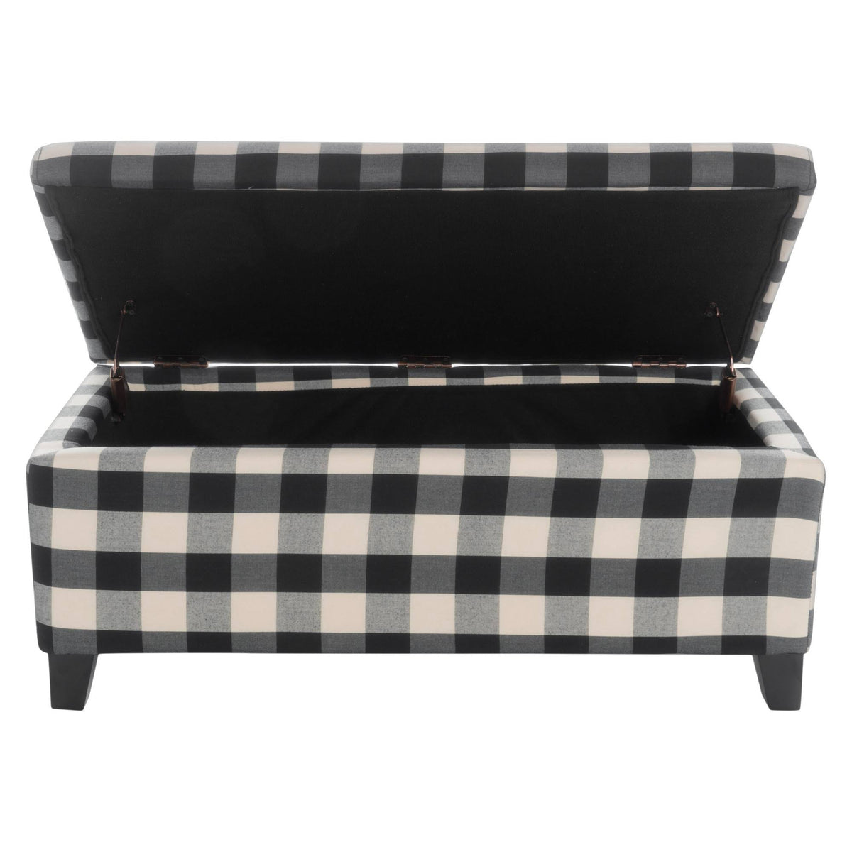 Black Checkerboard Storage Ottoman R849