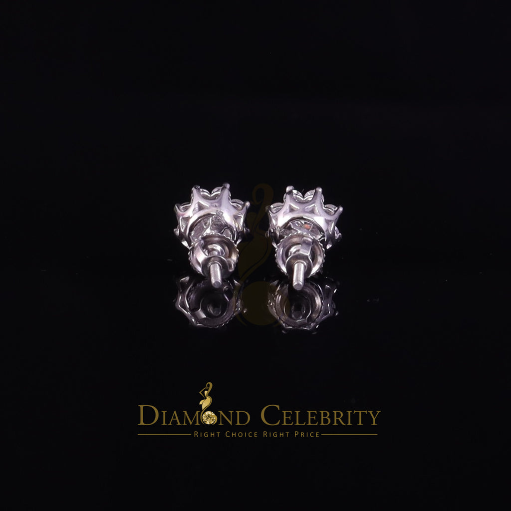 925 Silver Moissanite Round Stud Earrings M1292