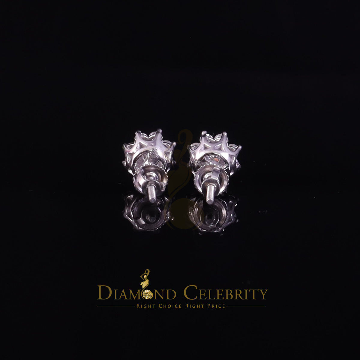 925 Silver Moissanite Round Stud Earrings M1292