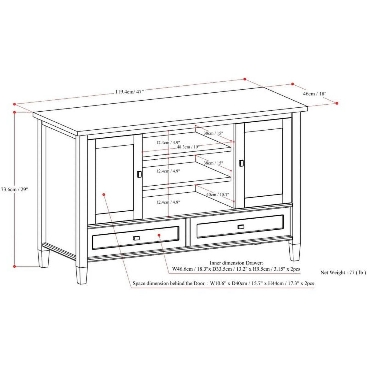 Rustic Wood TV Media Stand O361