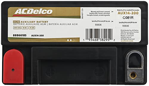 36 Month Warranty Auxiliary AGM 200 CCA Battery J449802