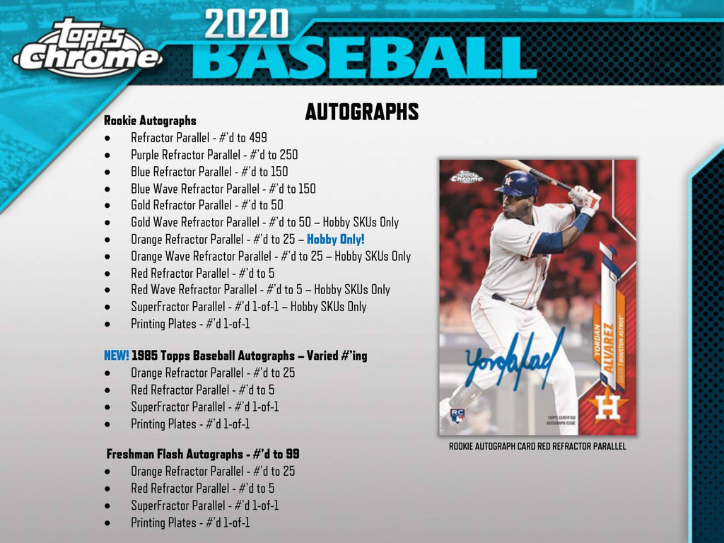 2020 Topps Chrome Baseball Jumbo Box V516