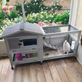 Rabbit Hutch with Casters and 3 Pull Out Tray U22559