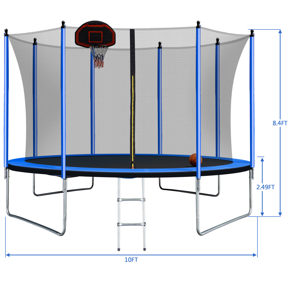 10FT Trampoline with Basketball Hoop R3111