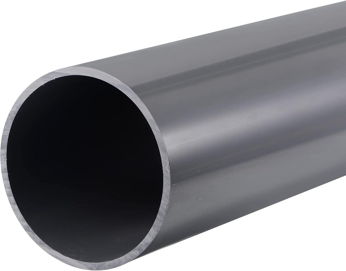 PVC Rigid Round Pipe 81.4mm ID 90mm OD 330mm Light Grey N141