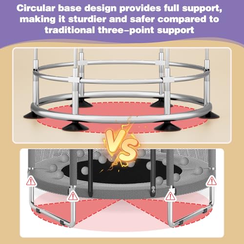 60" Round Baby Toddler Trampoline with Enclosure Net M3527