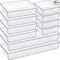 10 Pack Clear Plastic Drawer Organizer Trays I96933