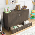 Queen Murphy Bed Cabinet with Drawer and Charging Station G9934