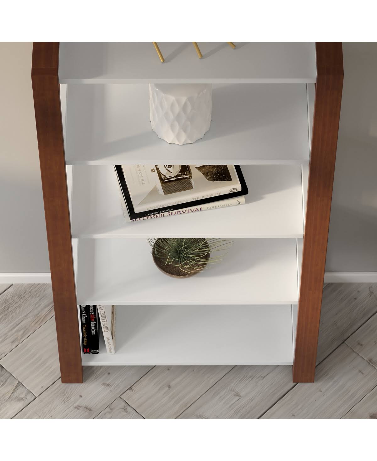 White 5 Shelf Bookcase J581