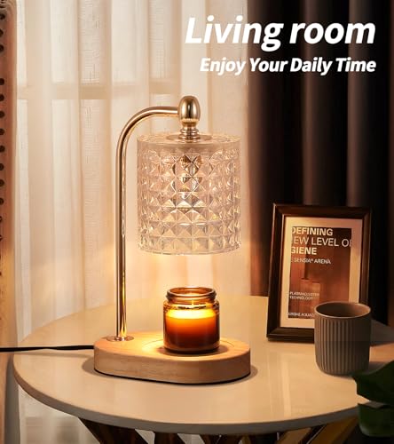 Gold Electric Candle Warmer Lamp with Timer and Dimmer Z68218