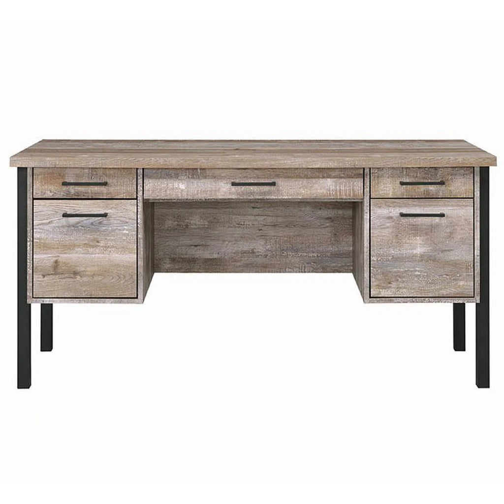 4-drawer Weathered Oak Office Desk B3511
