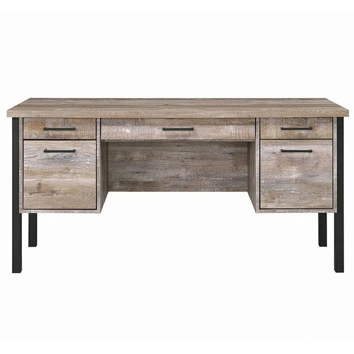 4-drawer Weathered Oak Office Desk B3511