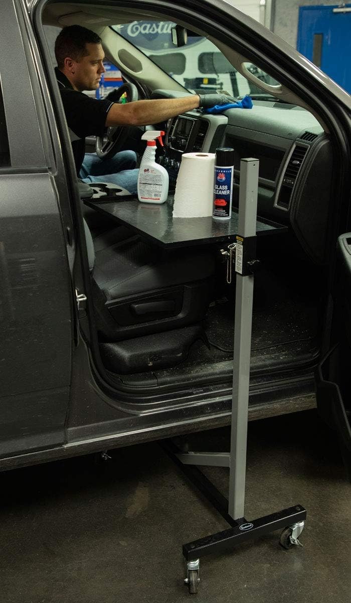Rolling Shop Tray Tool Cart Steel 100Lb Capacity Adjustable Height N32357