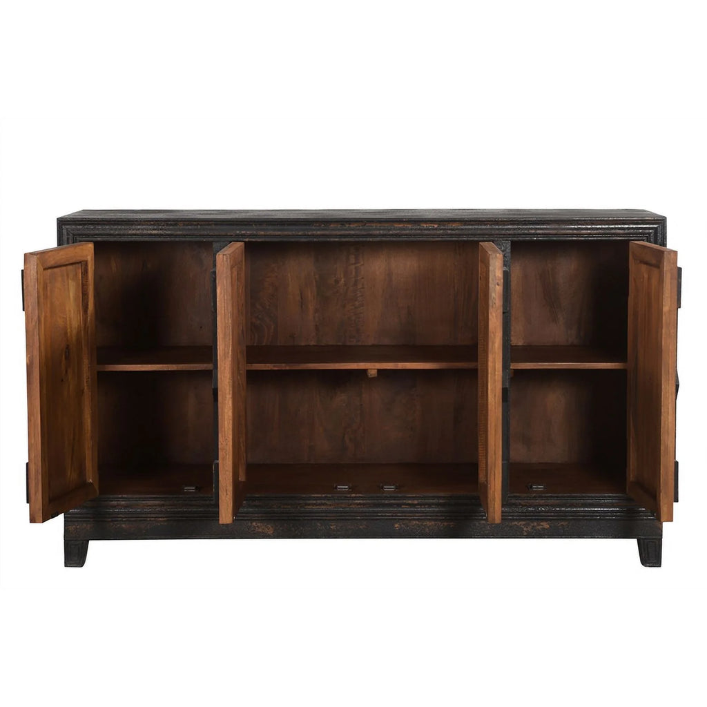 Black 4-door Solid Wood Sideboard G1289