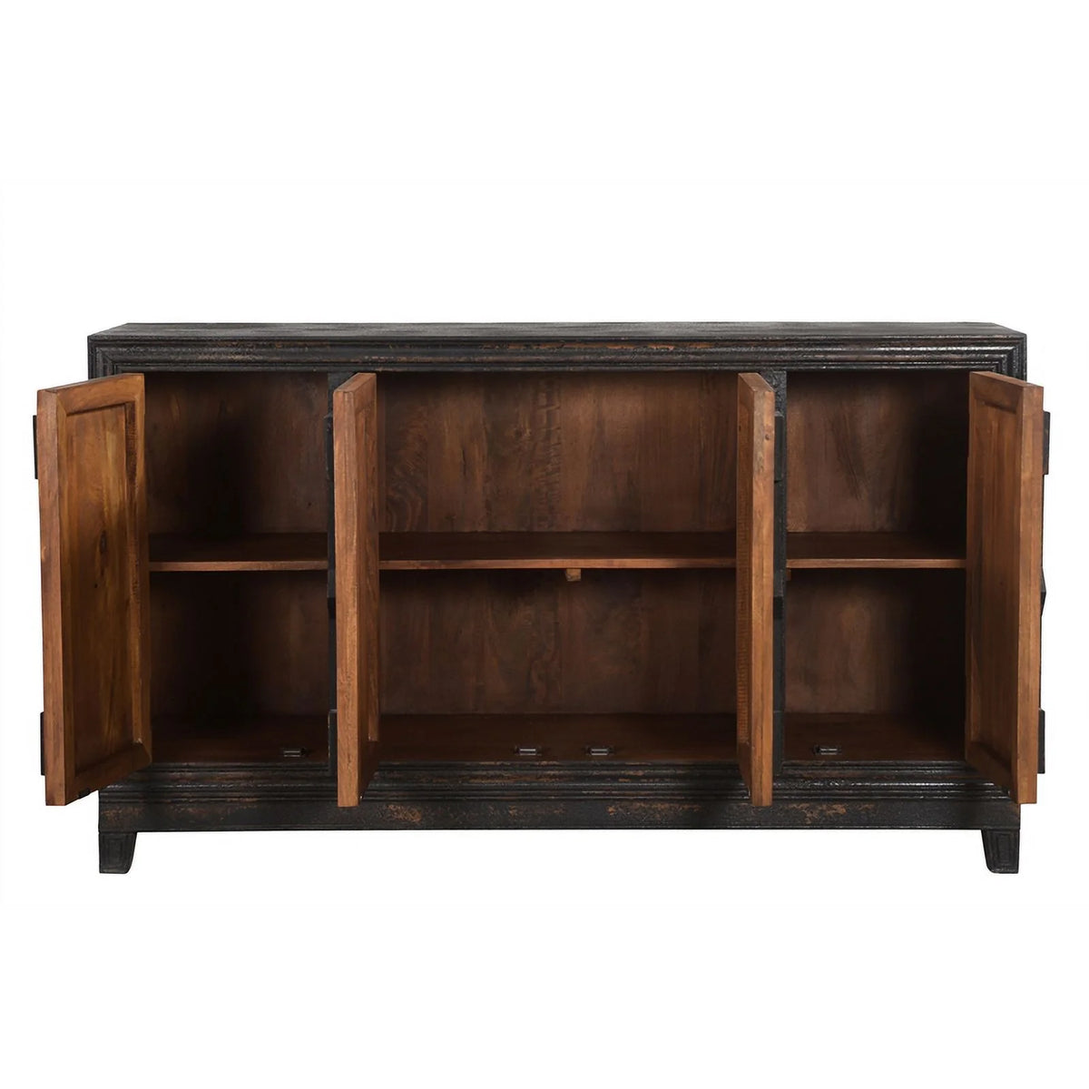Black 4-door Solid Wood Sideboard G1289