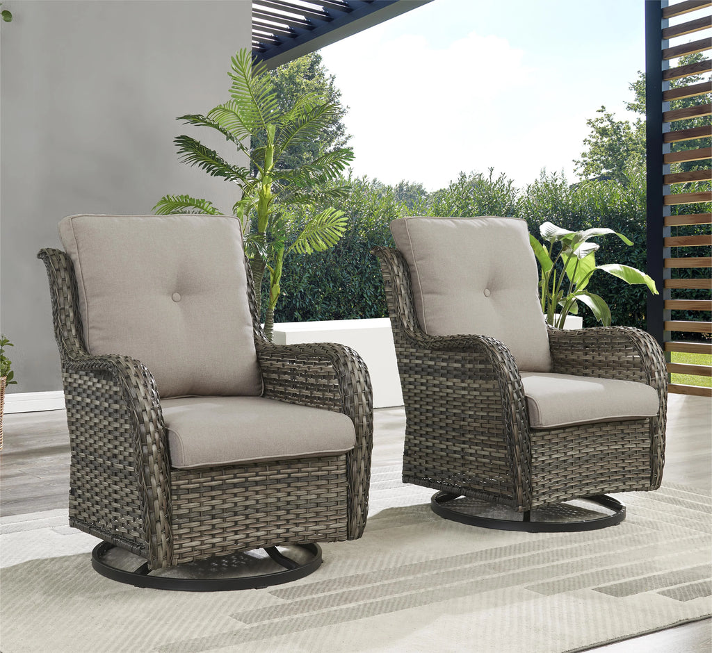 3-Piece Outdoor Swivel Gliders with Side Table P30566