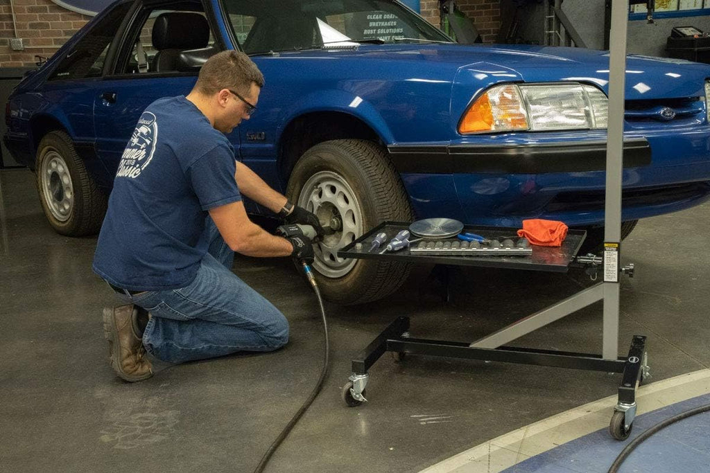 Rolling Shop Tray Tool Cart Steel 100Lb Capacity Adjustable Height N32357