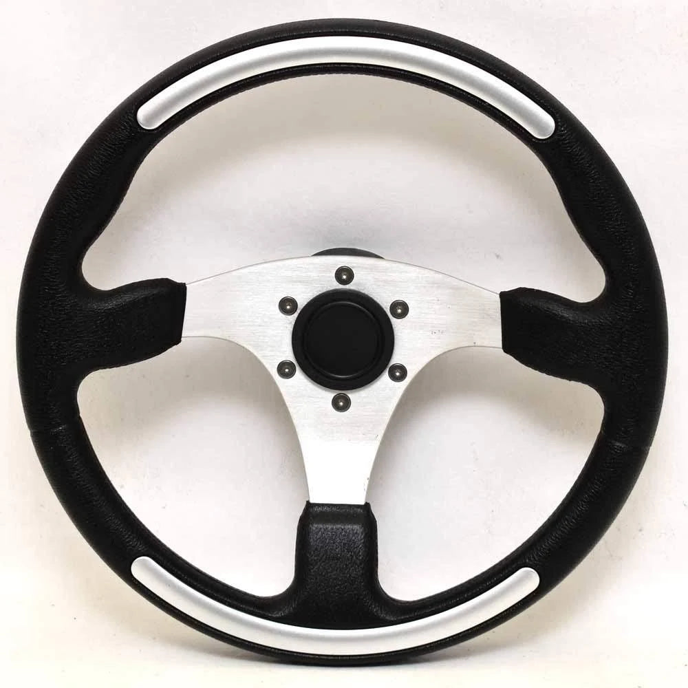 Black Silver 13 3/4 inch Boat Steering Wheel N837