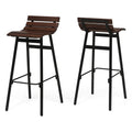 Set of 2 Wooden Barstool Dark Brown F97846