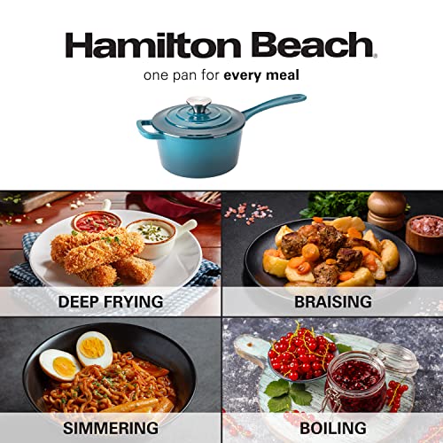 Red Enameled Cast Iron Sauce Pan 2-Quart H222