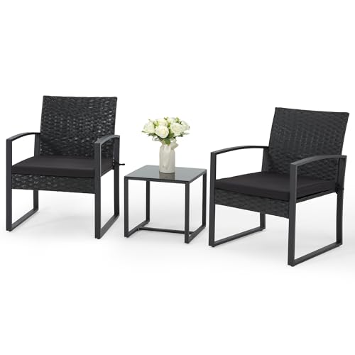 3 Pieces Rattan Patio Furniture Set with Coffee Table R2497