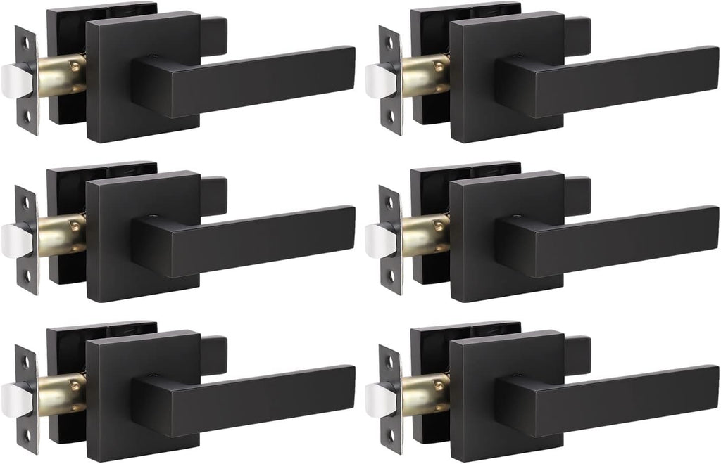6 Pack Black Matte Door Handles C15576