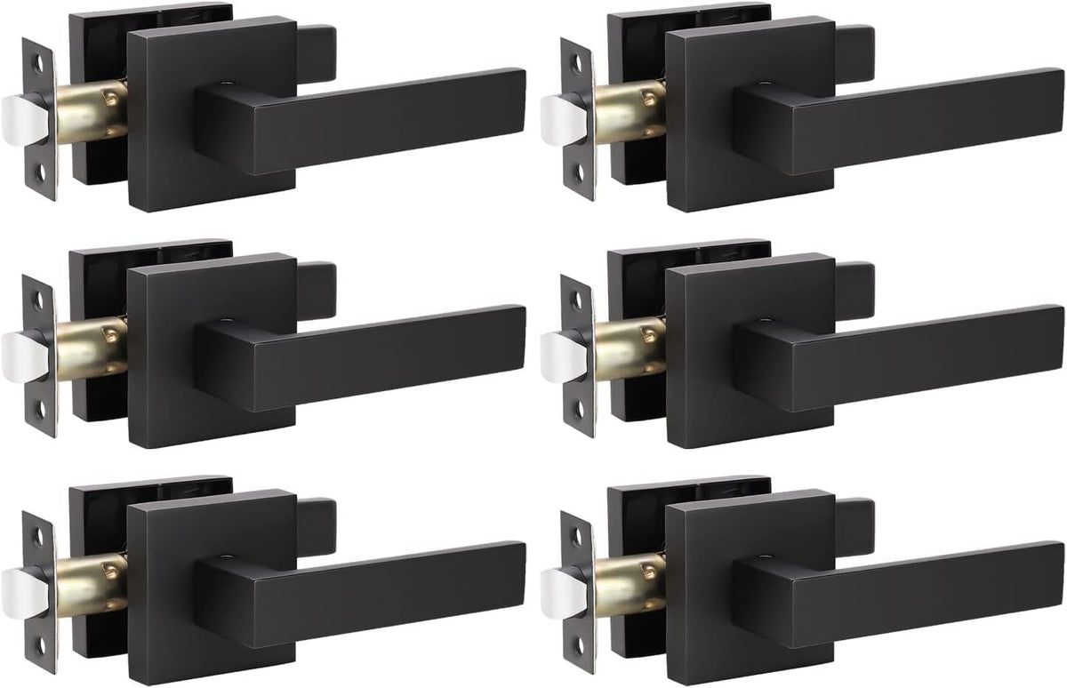 6 Pack Black Matte Door Handles C15576