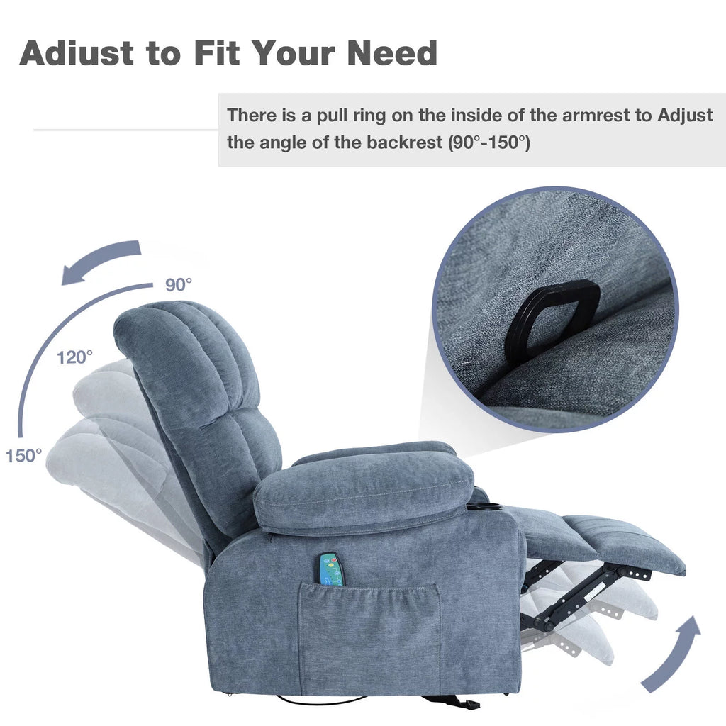 Rocker Recliner with Vibration Massage and Heat H651694