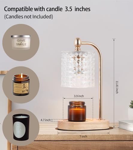 Gold Electric Candle Warmer Lamp with Timer and Dimmer Z68218