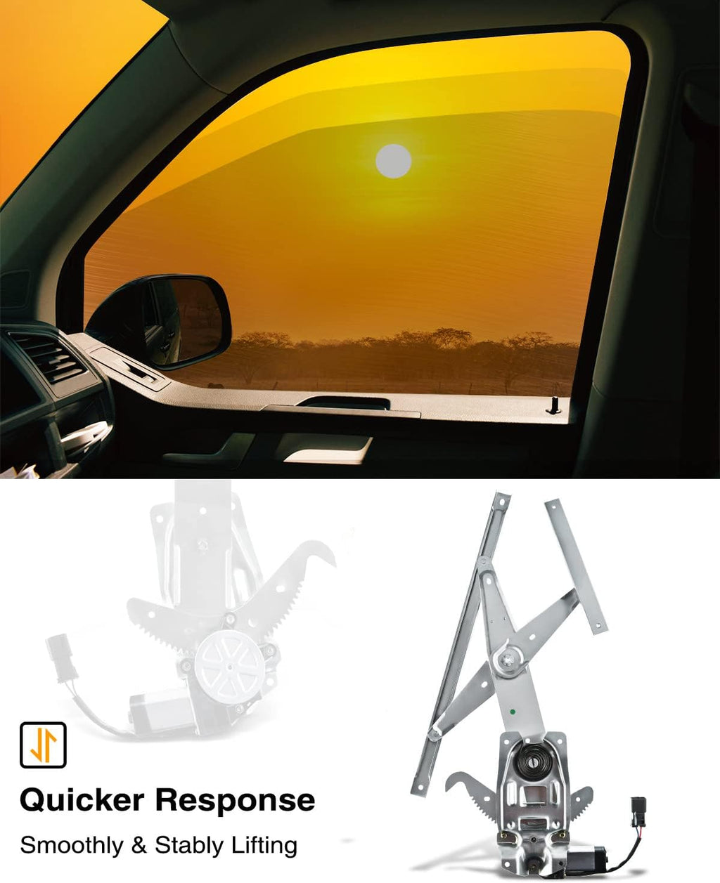 Power Window Regulator with Motor Front Driver Side Pack of 2 P5538