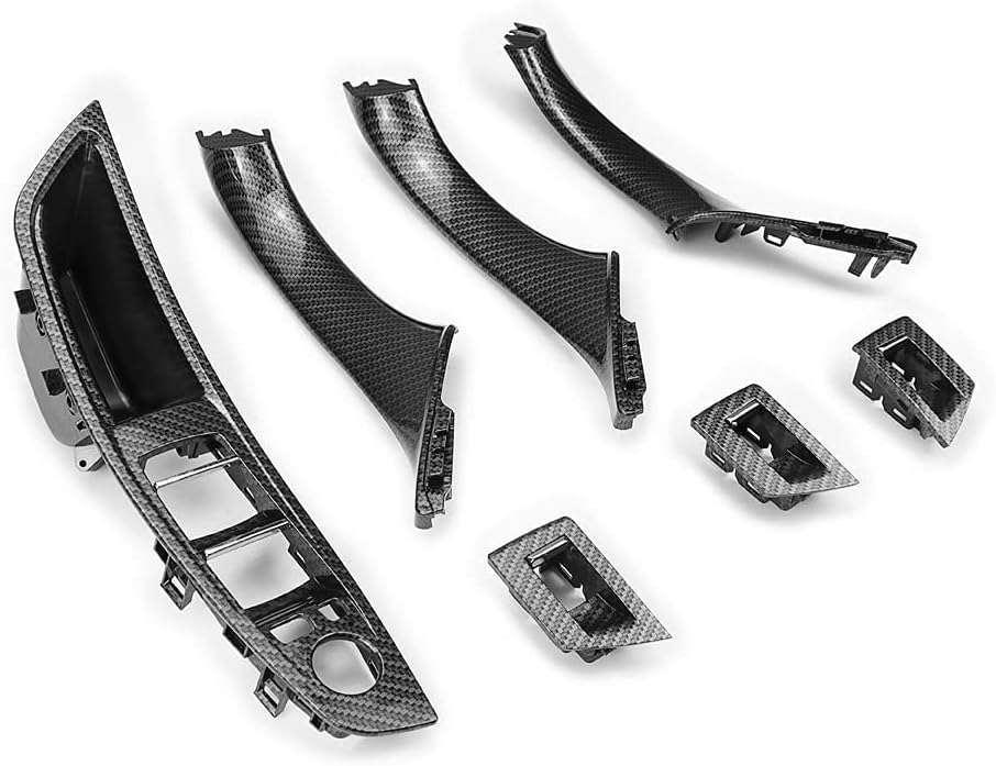 Carbon Fiber Window Switch Armrest Panel Trim Cover Kit Replacement Pack of 2 T804916