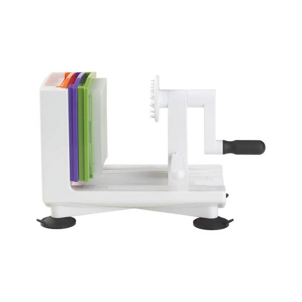 White Counter Top Veggie Spiralizer with Interchangeable Blades A45014