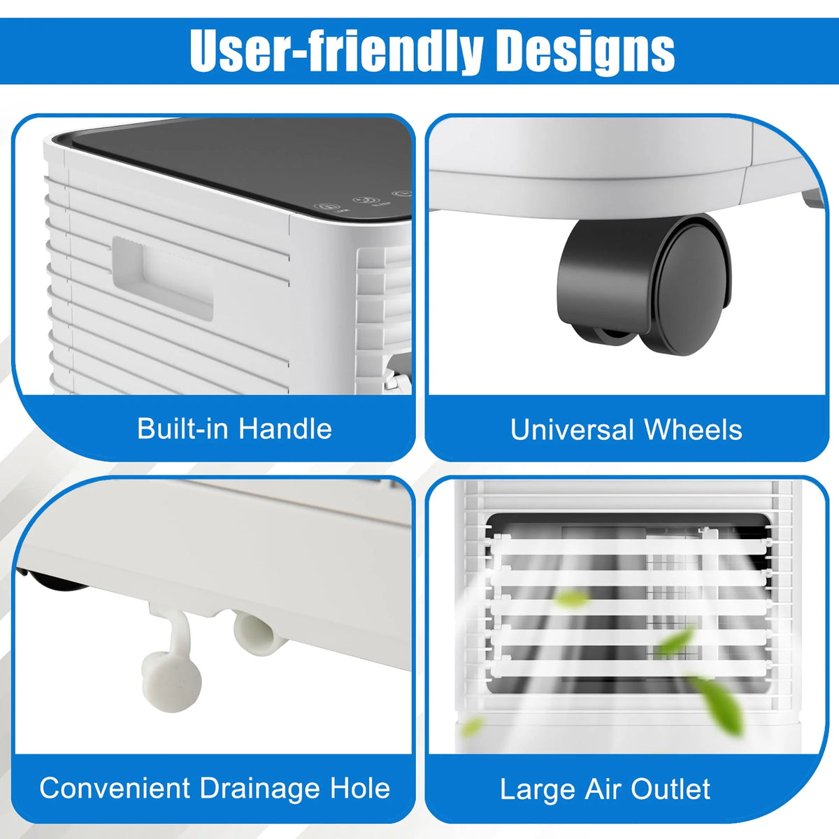 5000 BTU Portable Air Conditioner 3-in-1 Black S75956