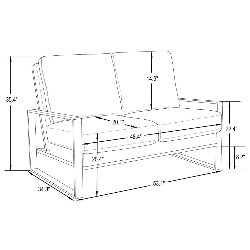 White Leather Loveseat J373